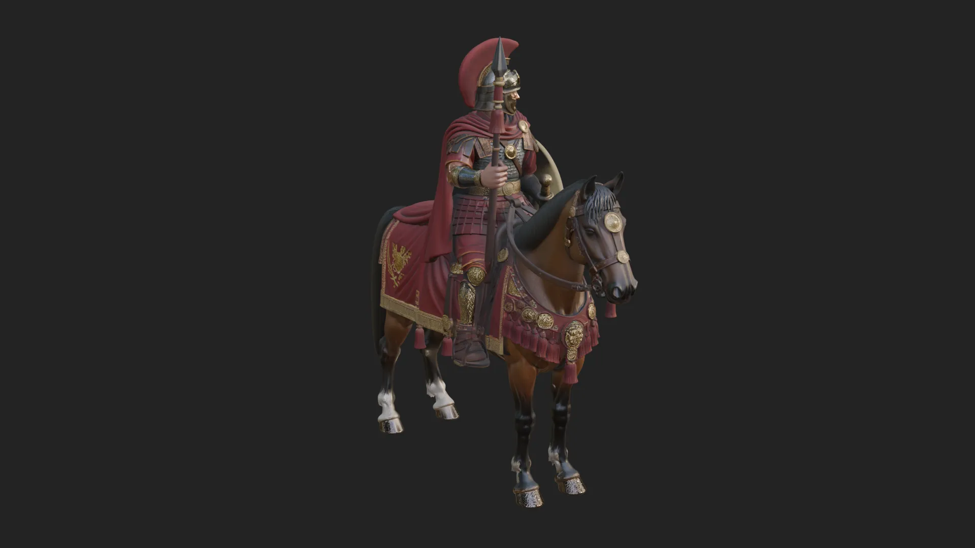 ROME - Mounted Officer Design 3 - 3D Print Model 3D Print Model .c4d .max .obj .3ds .fbx .stl .blend 