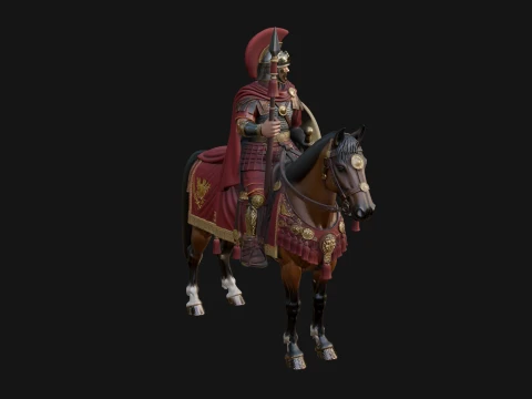 ROME - Mounted Officer Design 3 - 3D Print Model 3D Print Model