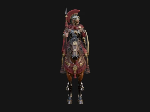 ROME - Mounted Officer Design 3 - 3D Print Model 3D Print Model