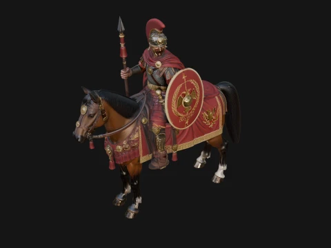 ROME - Mounted Officer Design 3 - 3D Print Model 3D Print Model