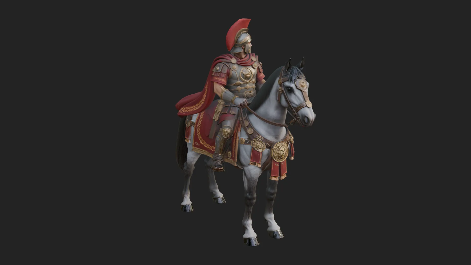 ROME - Mounted Officer Design 4 - 3D Print Model 3D Print Model .c4d .max .obj .3ds .fbx .stl .blend 
