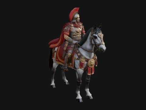 ROME - Mounted Officer Design 4 - 3D Print Model 3D Print Model