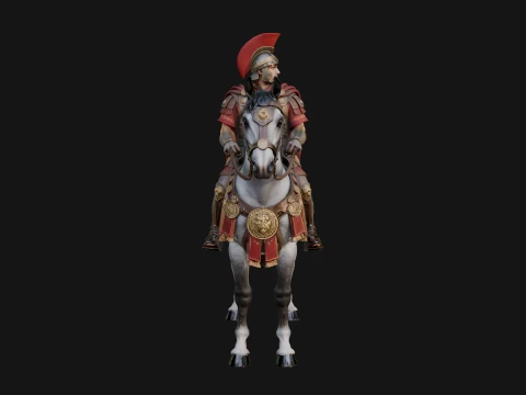 ROME - Mounted Officer Design 4 - 3D Print Model 3D Print Model