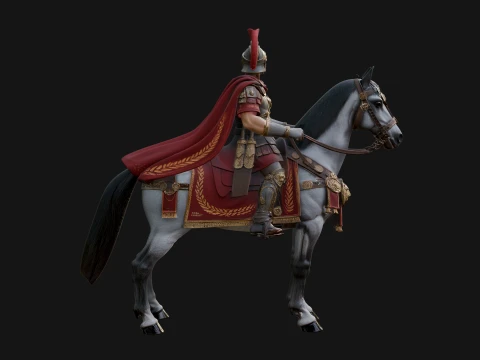 ROME - Mounted Officer Design 4 - 3D Print Model 3D Print Model