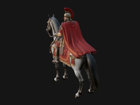 ROME - Mounted Officer Design 4 - 3D Print Model 3D Print Model
