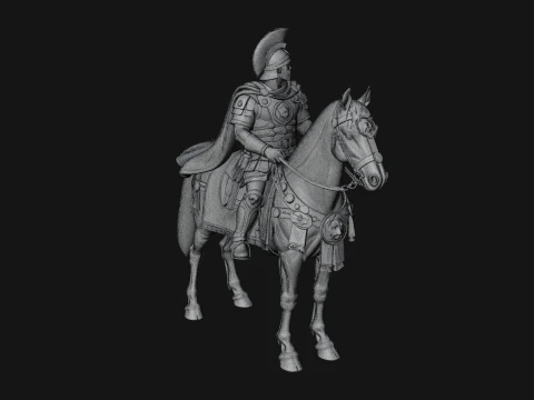 ROME - Mounted Officer Design 4 - 3D Print Model 3D Print Model