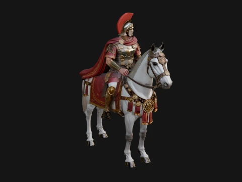 ROME - Mounted Officer Design 5 - 3D Print Model 3D Print Model