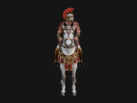 ROME - Mounted Officer Design 5 - 3D Print Model 3D Print Model