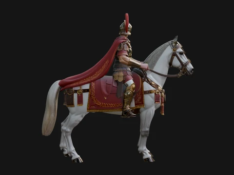 ROME - Mounted Officer Design 5 - 3D Print Model 3D Print Model