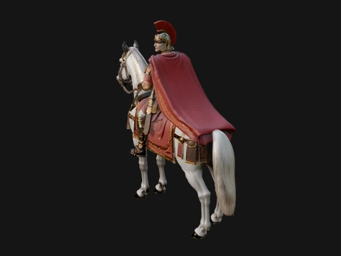 ROME - Mounted Officer Design 5 - 3D Print Model 3D Print Model
