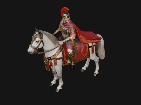 ROME - Mounted Officer Design 5 - 3D Print Model 3D Print Model