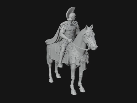 ROME - Mounted Officer Design 5 - 3D Print Model 3D Print Model