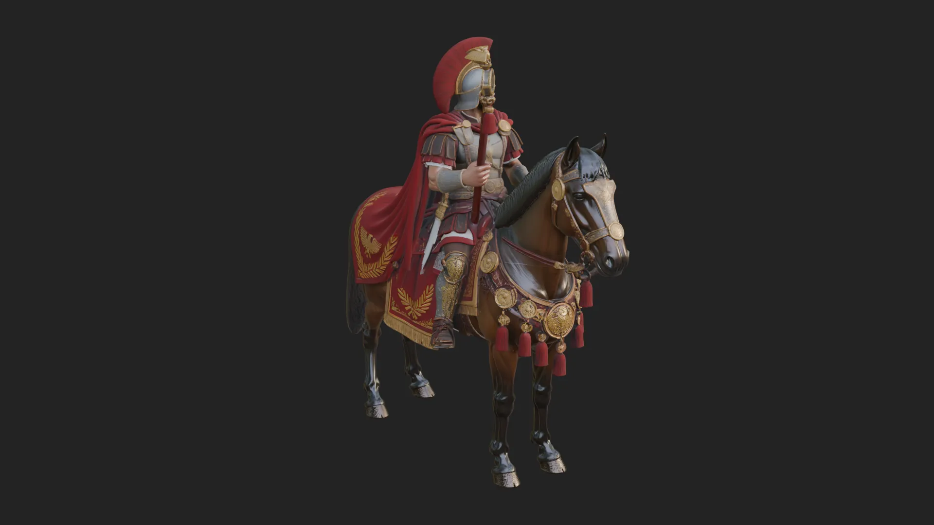 ROME - Mounted Officer Design 6 - 3D Print Model 3D Print Model .c4d .max .obj .3ds .fbx .stl .blend 