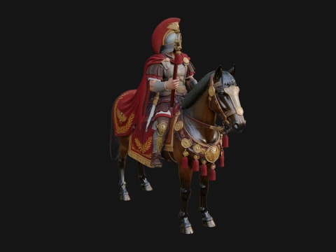ROME - Mounted Officer Design 6 - 3D Print Model 3D Print Model
