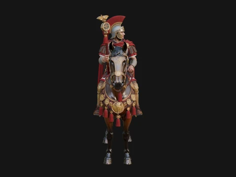ROME - Mounted Officer Design 6 - 3D Print Model 3D Print Model