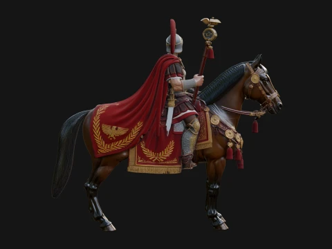 ROME - Mounted Officer Design 6 - 3D Print Model 3D Print Model