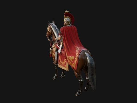ROME - Mounted Officer Design 6 - 3D Print Model 3D Print Model