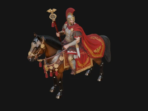 ROME - Mounted Officer Design 6 - 3D Print Model 3D Print Model