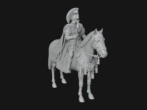 ROME - Mounted Officer Design 6 - 3D Print Model 3D Print Model