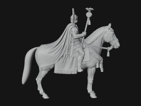 ROME - Mounted Officer Design 6 - 3D Print Model 3D Print Model