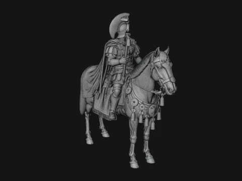 ROME - Mounted Officer Design 6 - 3D Print Model 3D Print Model