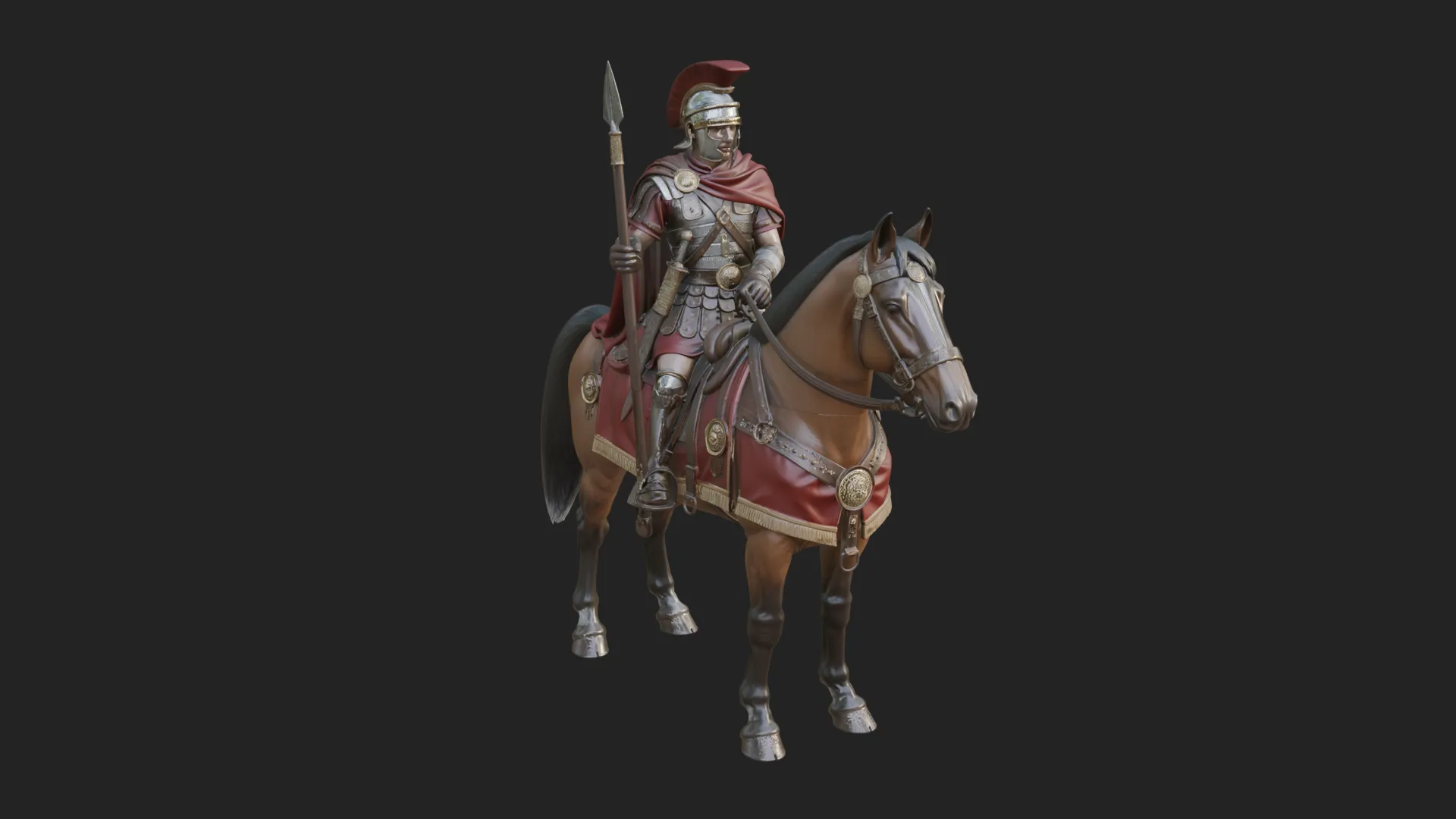 ROME - Cavalryman Design 2 - 3D Print Model 3D Print Model .c4d .max .obj .3ds .fbx .stl .blend 