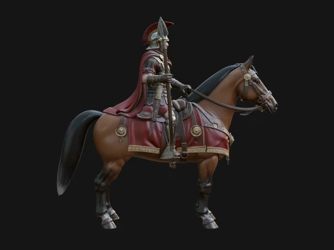 ROME - Cavalryman Design 2 - 3D Print Model 3D Print Model