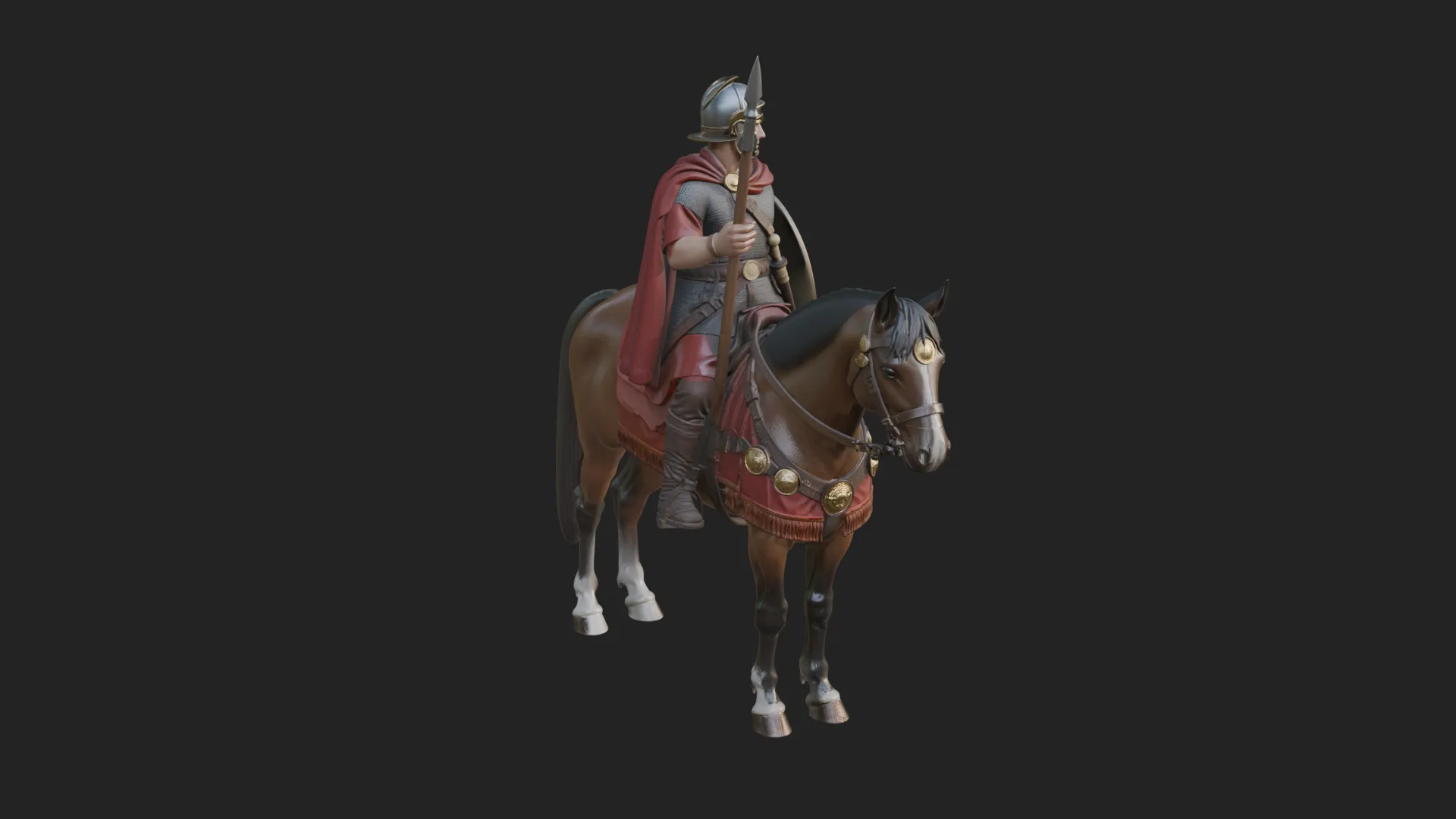 ROME - Cavalryman Design 3 - 3D Print Model 3D Print Model .c4d .max .obj .3ds .fbx .stl .blend 