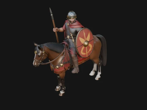 ROME - Cavalryman Design 3 - 3D Print Model 3D Print Model