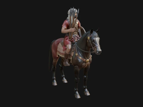 ROME - Cavalryman Design 4 - 3D Print Model 3D Print Model