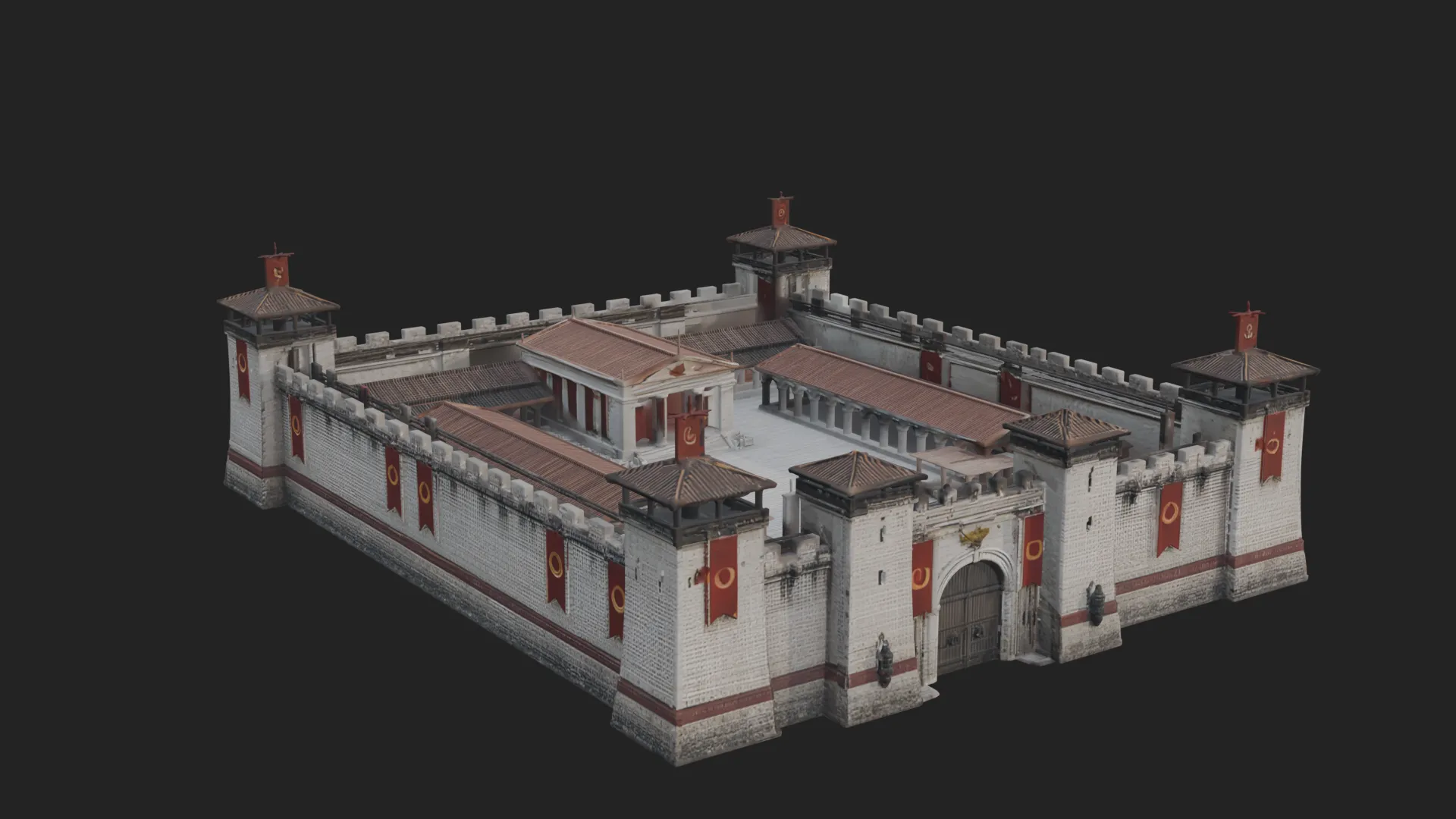ROME - Fortress Design 1 - 3D Print Model 3D Print Model .c4d .max .obj .3ds .fbx .stl .blend 