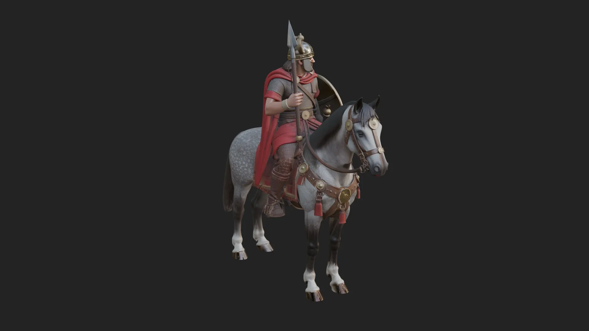 ROME - Cavalryman Design 5 - 3D Print Model 3D Print Model .c4d .max .obj .3ds .fbx .stl .blend 