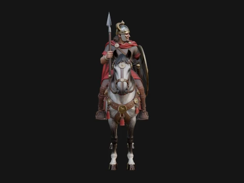 ROME - Cavalryman Design 5 - 3D Print Model 3D Print Model