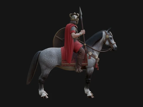 ROME - Cavalryman Design 5 - 3D Print Model 3D Print Model
