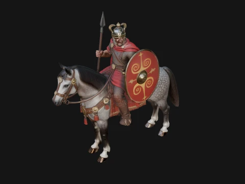 ROME - Cavalryman Design 5 - 3D Print Model 3D Print Model