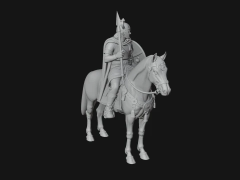 ROME - Cavalryman Design 5 - 3D Print Model 3D Print Model