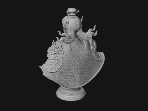 Chinese General Bust Statue Design 1 - 3D Print Model 3D Print Model