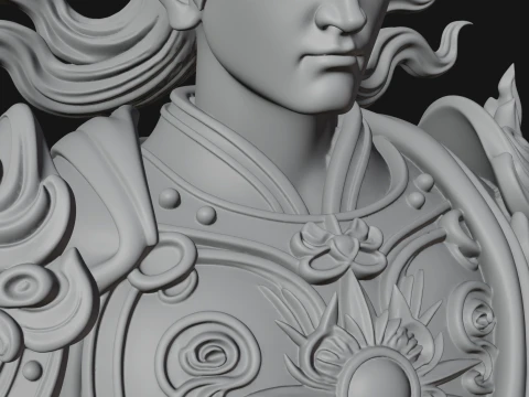 Chinese General Bust Statue Design 1 - 3D Print Model 3D Print Model