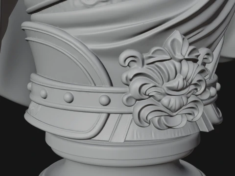 Chinese General Bust Statue Design 1 - 3D Print Model 3D Print Model