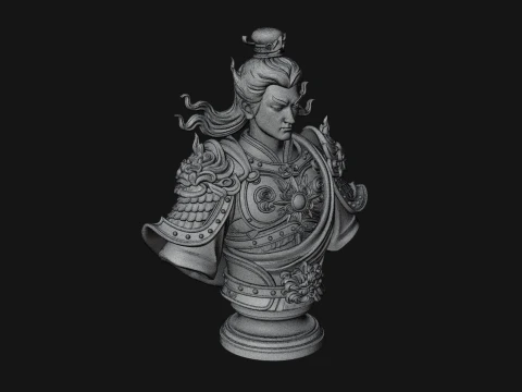 Chinese General Bust Statue Design 1 - 3D Print Model 3D Print Model
