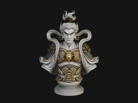 Chinese General Bust Statue Design 2 - 3D Print Model 3D Print Model