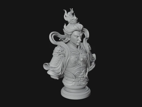 Chinese General Bust Statue Design 2 - 3D Print Model 3D Print Model