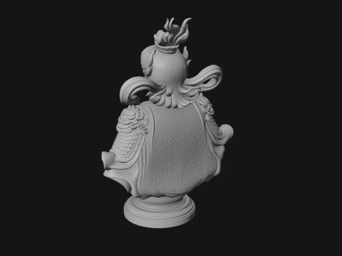 Chinese General Bust Statue Design 2 - 3D Print Model 3D Print Model