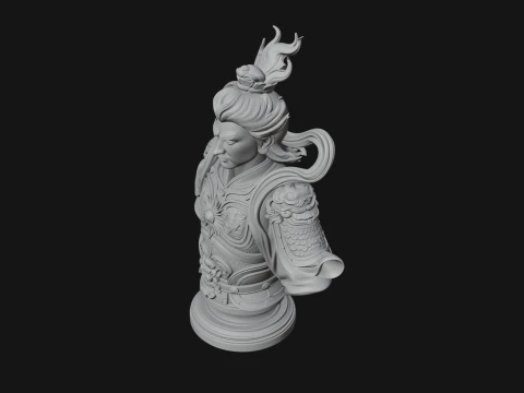 Chinese General Bust Statue Design 2 - 3D Print Model 3D Print Model