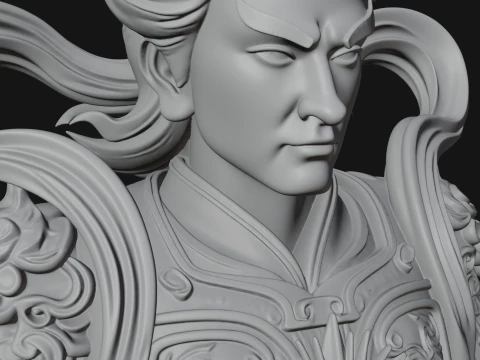 Chinese General Bust Statue Design 2 - 3D Print Model 3D Print Model