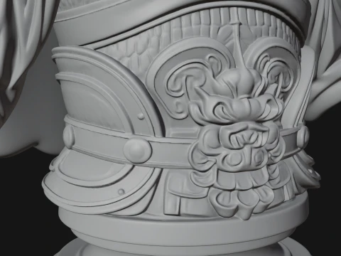Chinese General Bust Statue Design 2 - 3D Print Model 3D Print Model