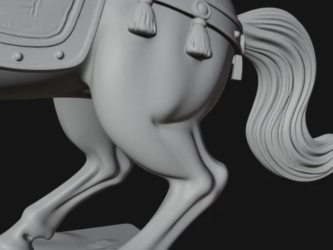 Mounted Asian Warrior Statue Design 1 - 3D Print Model 3D Print Model