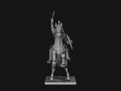 Mounted Asian Warrior Statue Design 1 - 3D Print Model 3D Print Model
