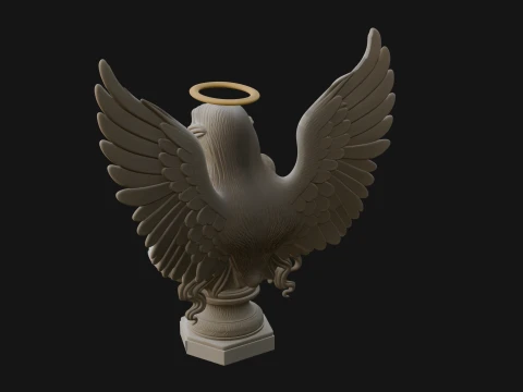 Winged Angel Woman Bust Statue Design 1 - 3D Print Model 3D Print Model