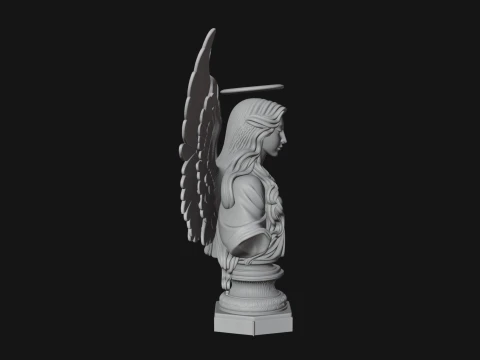 Winged Angel Woman Bust Statue Design 1 - 3D Print Model 3D Print Model